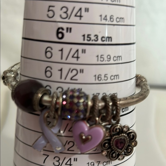 Silver and Purple Charm Bracelet - Picture 1 of 11
